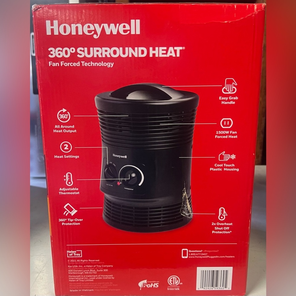 NEW Honeywell 360° Surround Heat Space Heater Warm Cozy Home Office Livingroom - Picture 10 of 10